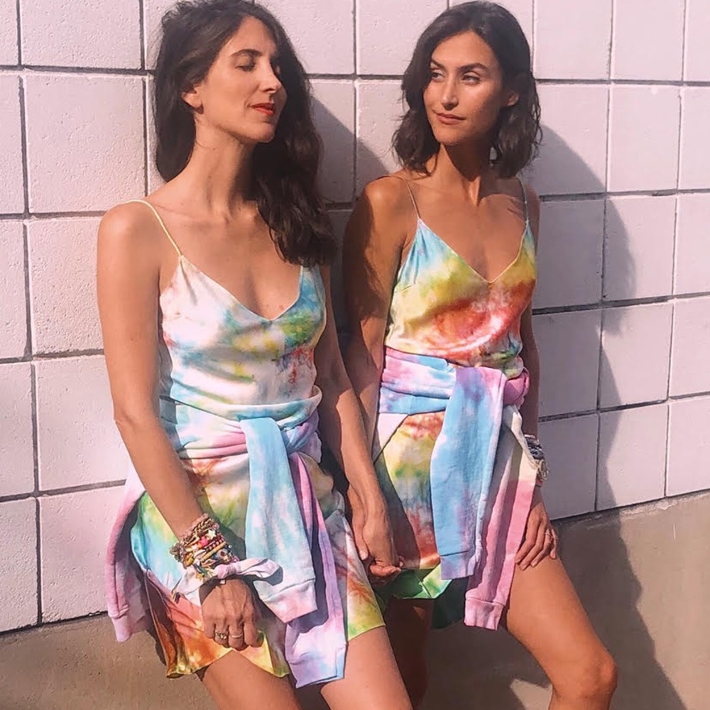 Dannijo Multi Tie Dye Mini Slip Dress